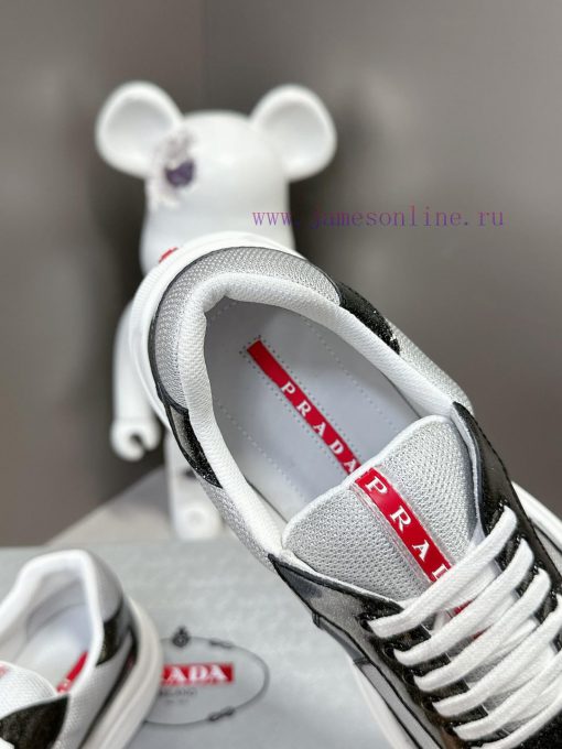 Prada Top Edition SneakersImported fly woven fabric with stitched patent leather on the uppek3v02fde - Image 9