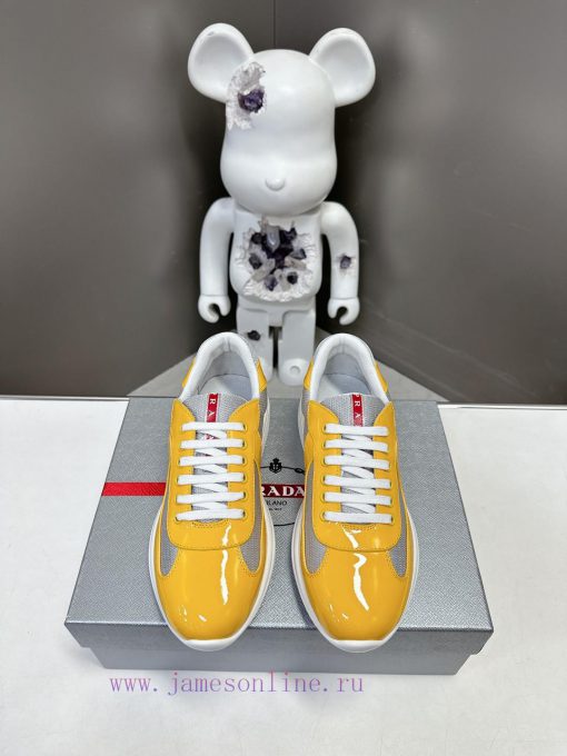 Prada Top Edition SneakersImported fly woven fabric with stitched patent leather on the uppemok4by0l - Image 3