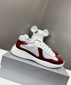 Prada Top Edition SneakersImported fly woven fabric with stitched patent leather on the uppe9cd35d14