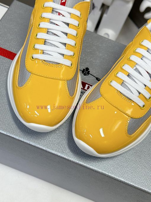 Prada Top Edition SneakersImported fly woven fabric with stitched patent leather on the uppemok4by0l - Image 7