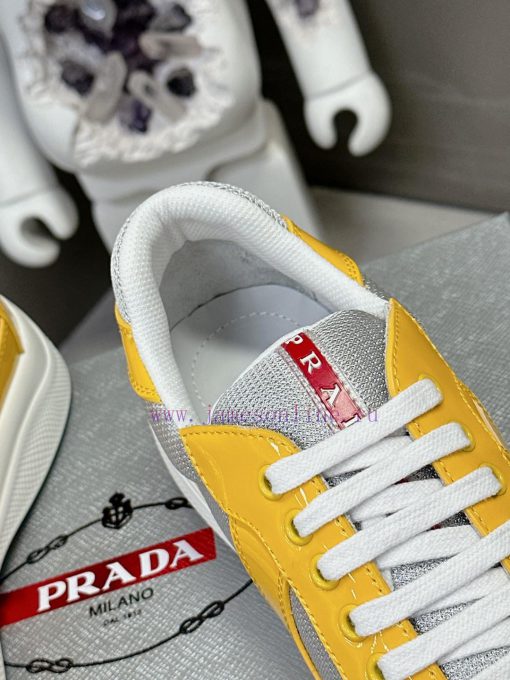 Prada Top Edition SneakersImported fly woven fabric with stitched patent leather on the uppemok4by0l - Image 8