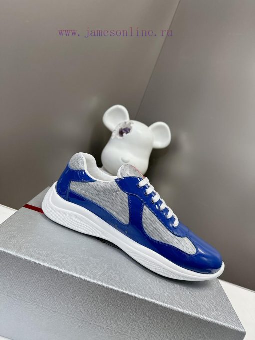 Prada Top Edition SneakersImported fly woven fabric with stitched patent leather on the uppevgg7lo97 - Image 2
