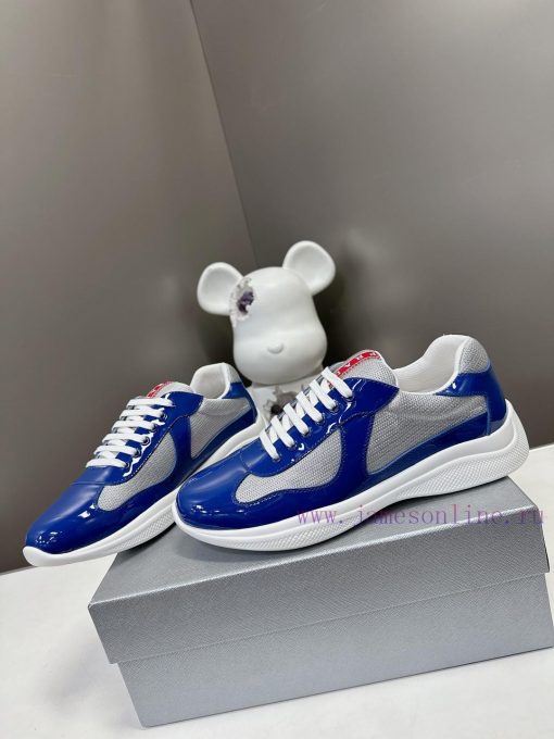 Prada Top Edition SneakersImported fly woven fabric with stitched patent leather on the uppevgg7lo97 - Image 4