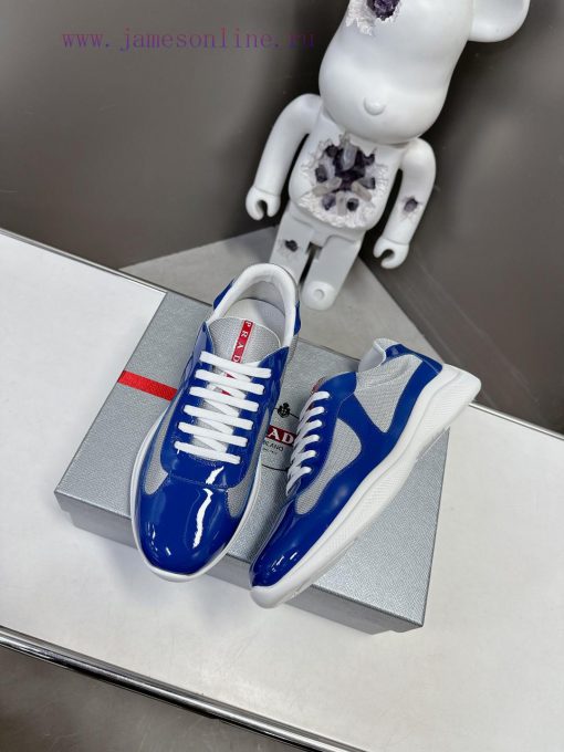 Prada Top Edition SneakersImported fly woven fabric with stitched patent leather on the uppevgg7lo97 - Image 5
