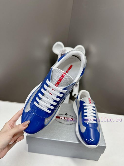 Prada Top Edition SneakersImported fly woven fabric with stitched patent leather on the uppevgg7lo97 - Image 6