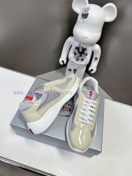 Prada Top Edition SneakersImported fly woven fabric with stitched patent leather on the uppende8hgja - Image 5