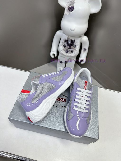 Prada Top Edition SneakersImported fly woven fabric with stitched patent leather on the uppe3zzi33km - Image 5