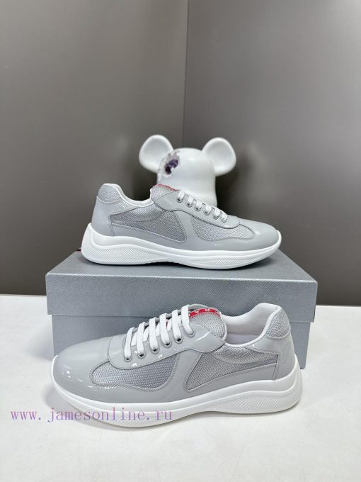 Prada Top Edition SneakersImported fly woven fabric with stitched patent leather on the uppe0a2elpi7 - Image 4