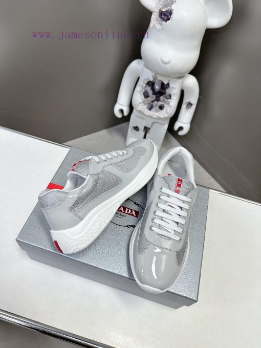 Prada Top Edition SneakersImported fly woven fabric with stitched patent leather on the uppe0a2elpi7 - Image 5