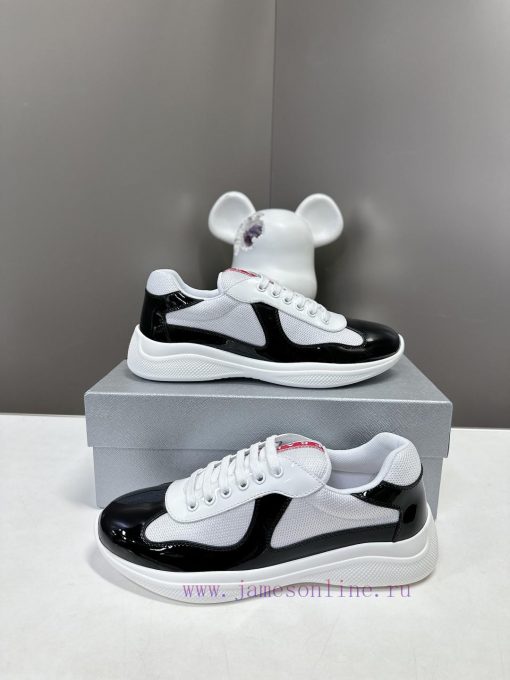 Prada Top Edition SneakersImported fly woven fabric with stitched patent leather on the uppe2324y7ab - Image 4