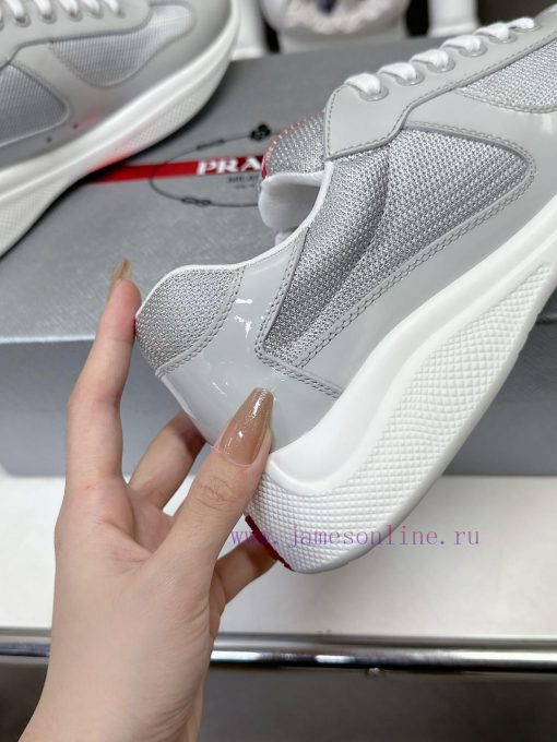 Prada Top Edition SneakersImported fly woven fabric with stitched patent leather on the uppe0a2elpi7 - Image 9
