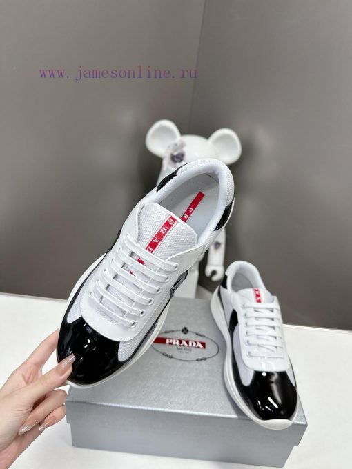 Prada Top Edition SneakersImported fly woven fabric with stitched patent leather on the uppe2324y7ab - Image 5