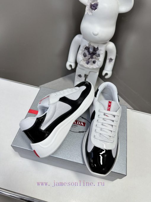 Prada Top Edition SneakersImported fly woven fabric with stitched patent leather on the uppe2324y7ab - Image 6