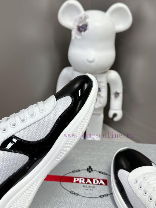 Prada Top Edition SneakersImported fly woven fabric with stitched patent leather on the uppe2324y7ab - Image 7