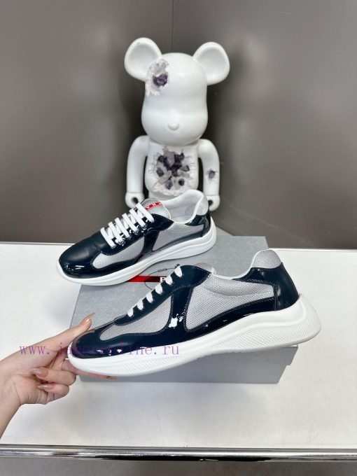 Prada Top Edition SneakersImported fly woven fabric with stitched patent leather on the uppera5vyvtj - Image 5