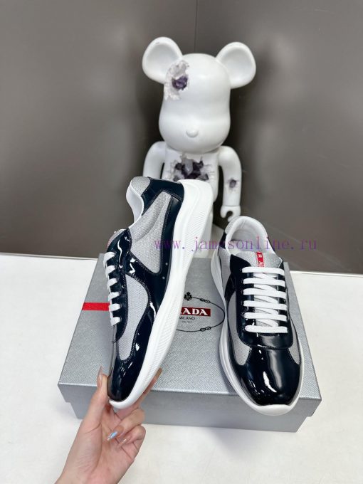 Prada Top Edition SneakersImported fly woven fabric with stitched patent leather on the uppera5vyvtj - Image 6