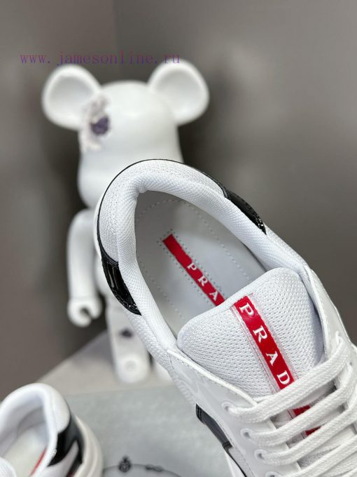Prada Top Edition SneakersImported fly woven fabric with stitched patent leather on the uppe2324y7ab - Image 9