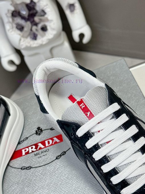 Prada Top Edition SneakersImported fly woven fabric with stitched patent leather on the uppera5vyvtj - Image 7