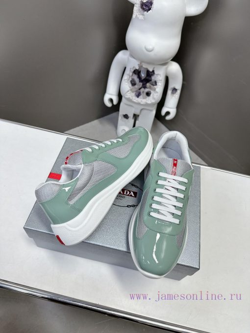 Prada Top Edition SneakersImported fly woven fabric with stitched patent leather on the uppem0cc6ln0 - Image 4
