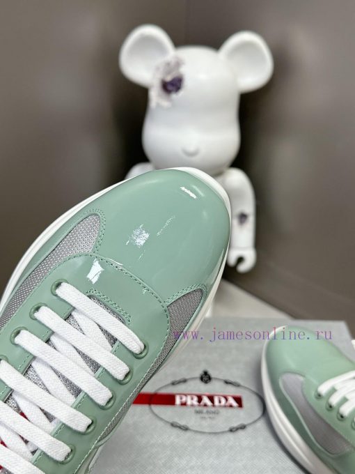 Prada Top Edition SneakersImported fly woven fabric with stitched patent leather on the uppem0cc6ln0 - Image 7