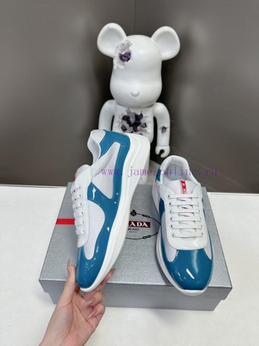 Prada Top Edition SneakersImported fly woven fabric with stitched patent leather on the uppepaoen0zx - Image 4