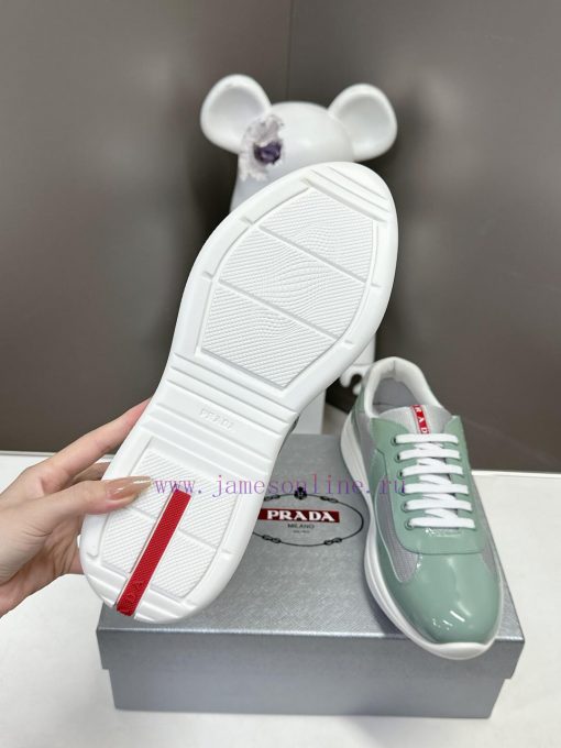Prada Top Edition SneakersImported fly woven fabric with stitched patent leather on the uppem0cc6ln0 - Image 10
