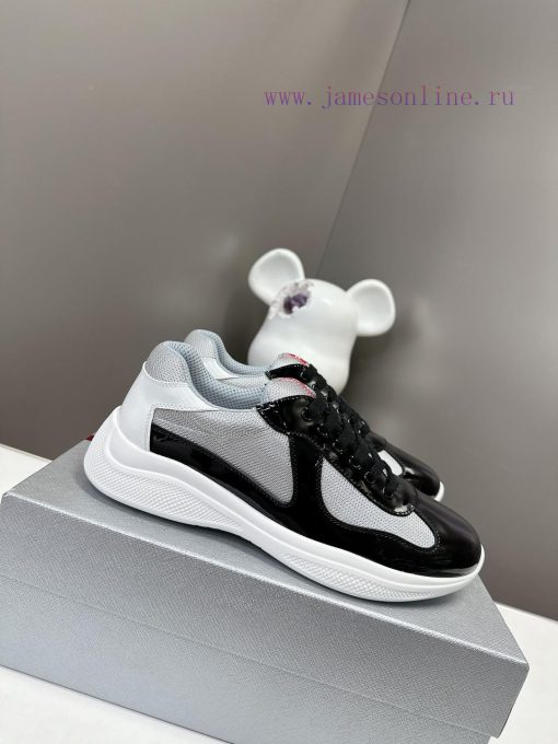 Prada Top Edition SneakersImported fly woven fabric with stitched patent leather on the upped0b3hsf9