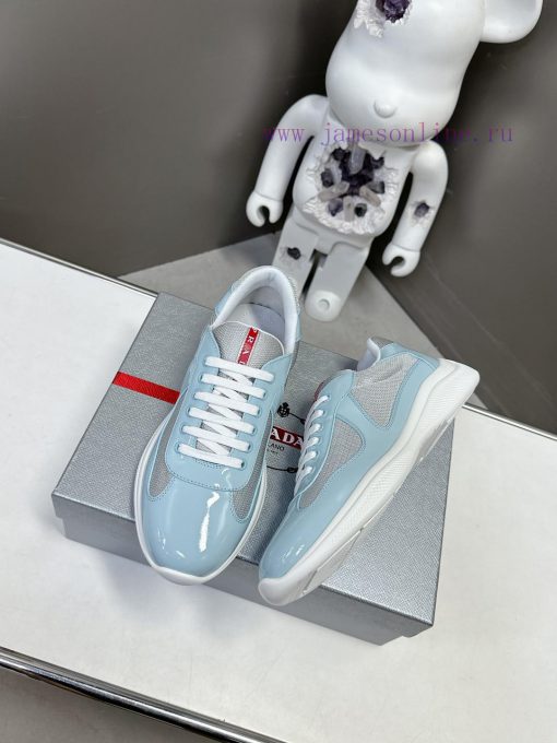 Prada Top Edition SneakersImported fly woven fabric with stitched patent leather on the uppezd4m9uj2 - Image 4