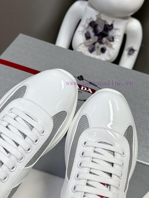 Prada Top Edition SneakersImported fly woven fabric with stitched patent leather on the uppewv94hi5b - Image 7