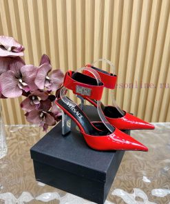 Versace Versace/GIANNI RIBBON High Heels with Medusa bow on the front, using classic 'Nastrom4rvpbgm