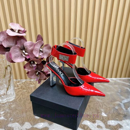 Versace Versace/GIANNI RIBBON High Heels with Medusa bow on the front, using classic 'Nastrom4rvpbgm - Image 2