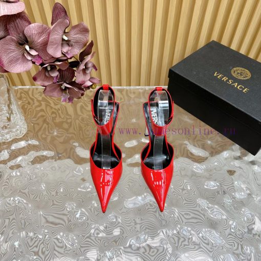 Versace Versace/GIANNI RIBBON High Heels with Medusa bow on the front, using classic 'Nastrom4rvpbgm - Image 4