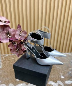 Versace Versace/GIANNI RIBBON High Heels with Medusa bow on the front, using classic 'Nastrok245lohx