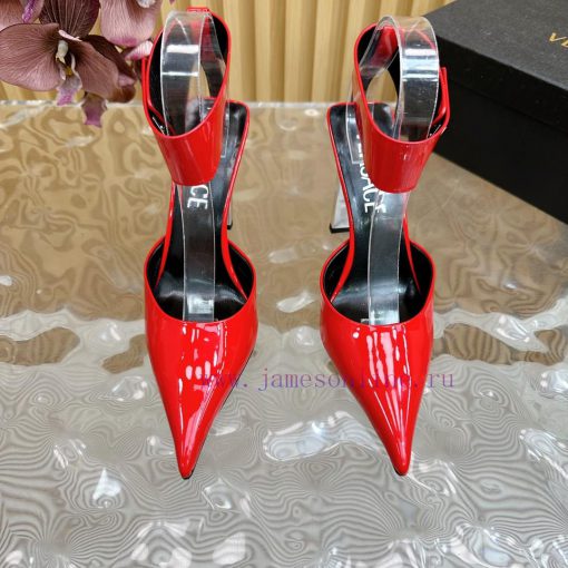 Versace Versace/GIANNI RIBBON High Heels with Medusa bow on the front, using classic 'Nastrom4rvpbgm - Image 5