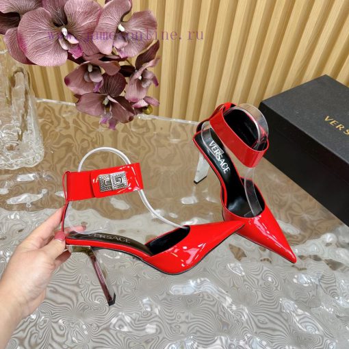 Versace Versace/GIANNI RIBBON High Heels with Medusa bow on the front, using classic 'Nastrom4rvpbgm - Image 10