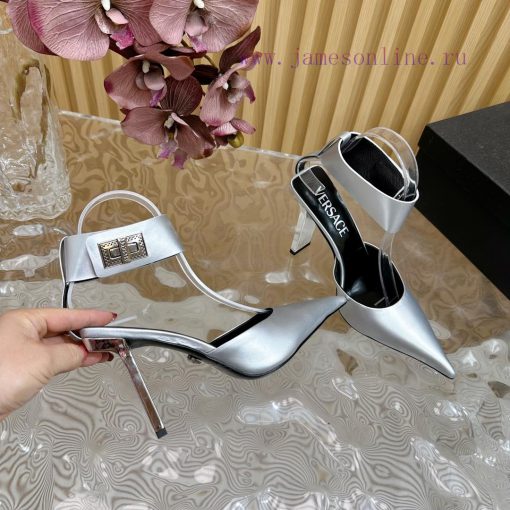 Versace Versace/GIANNI RIBBON High Heels with Medusa bow on the front, using classic 'Nastrok245lohx - Image 9