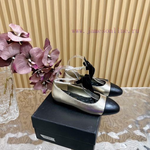 𝐂𝐇𝐀𝐍𝐄𝐋 | Chanel pearl chain paired with bow Mary Jane single shoes————————————High qualityTh33djt2yk