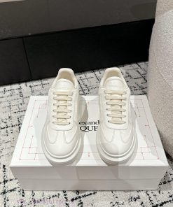 Top tierAIexanderMcQueen 24/Latest Couple Thick Bottom Casual White ShoesOriginal developmena9m7i7me