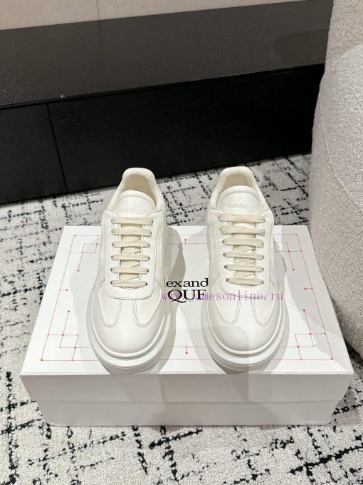 Top tierAIexanderMcQueen 24/Latest Couple Thick Bottom Casual White ShoesOriginal developmena9m7i7me - Image 2