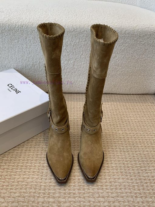 Celin * 24ss autumn and winter new product retro thick heel Chelsea pointed iron buckle longxp36if2v