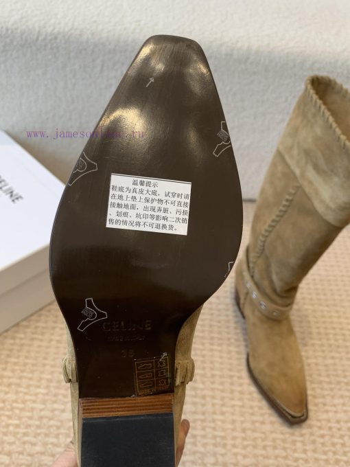 Celin * 24ss autumn and winter new product retro thick heel Chelsea pointed iron buckle longxp36if2v - Image 10