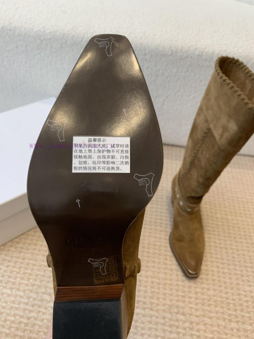 Celin * 24ss autumn and winter new product retro thick heel Chelsea pointed iron buckle longhn3tl12k - Image 10