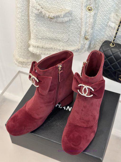 Chanel | Chanel Classic Autumn/Winter Bow Pair C Coarse Heel Short Boots~The classic double-u6tvsqrb - Image 3