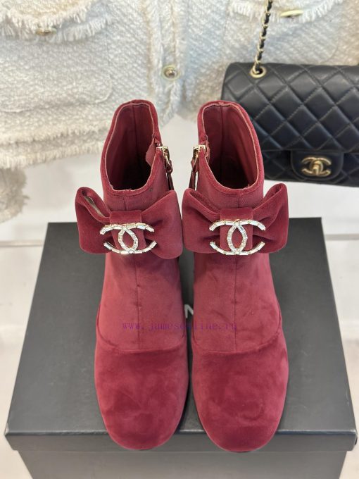 Chanel | Chanel Classic Autumn/Winter Bow Pair C Coarse Heel Short Boots~The classic double-u6tvsqrb - Image 5