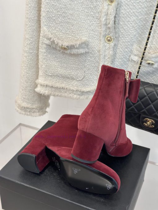 Chanel | Chanel Classic Autumn/Winter Bow Pair C Coarse Heel Short Boots~The classic double-u6tvsqrb - Image 10