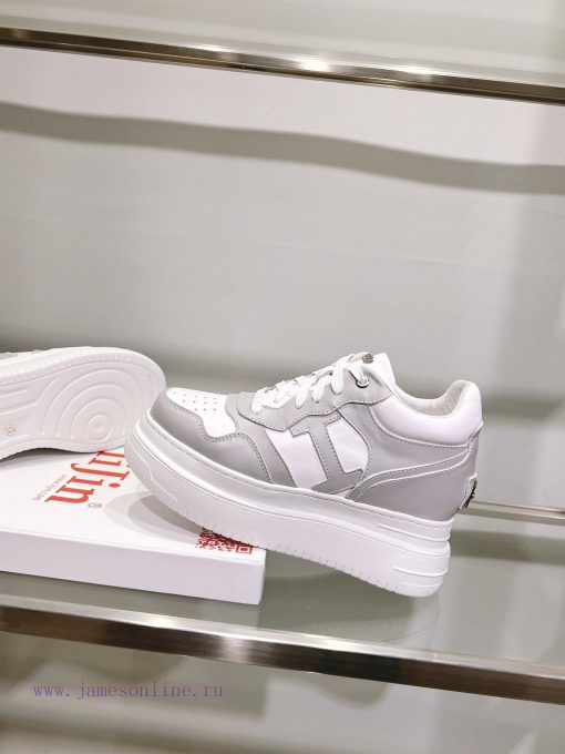 Cai Zhuoyan's same iiJin classic 9cm thick sole with increased height inside casual white shg9n5sewm - Image 5