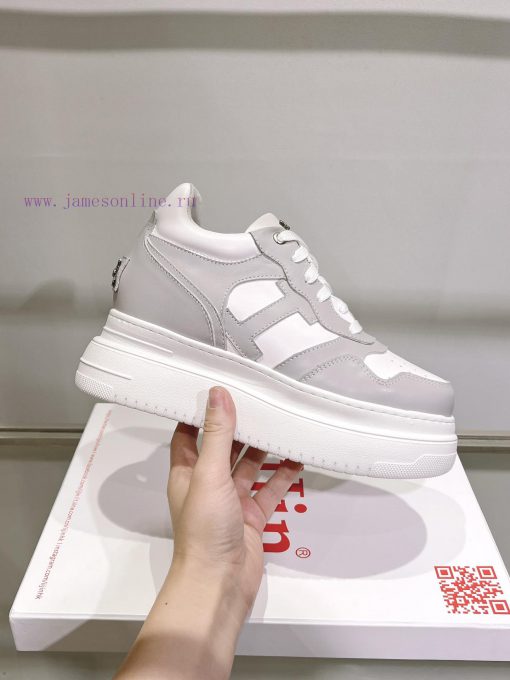Cai Zhuoyan's same iiJin classic 9cm thick sole with increased height inside casual white shg9n5sewm - Image 7
