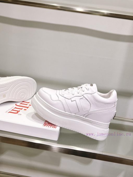 Cai Zhuoyan's same iiJin classic 9cm thick sole with increased height inside casual white shvtihni2p - Image 5