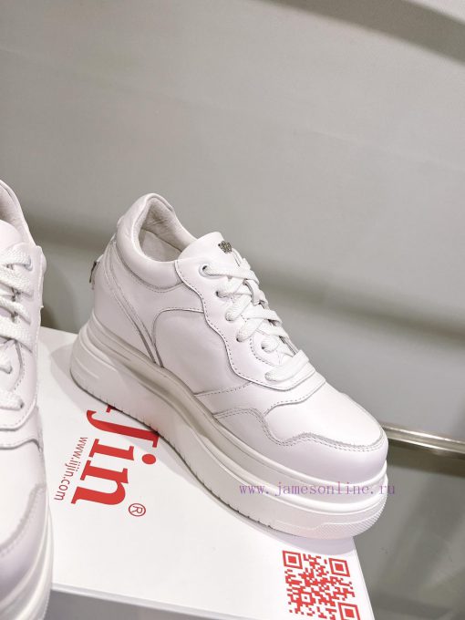 Cai Zhuoyan's same iiJin classic 9cm thick sole with increased height inside casual white shvtihni2p - Image 6