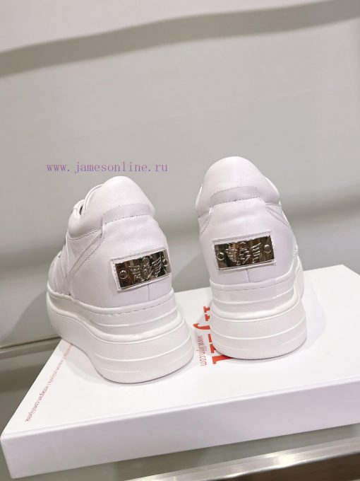 Cai Zhuoyan's same iiJin classic 9cm thick sole with increased height inside casual white shvtihni2p - Image 8